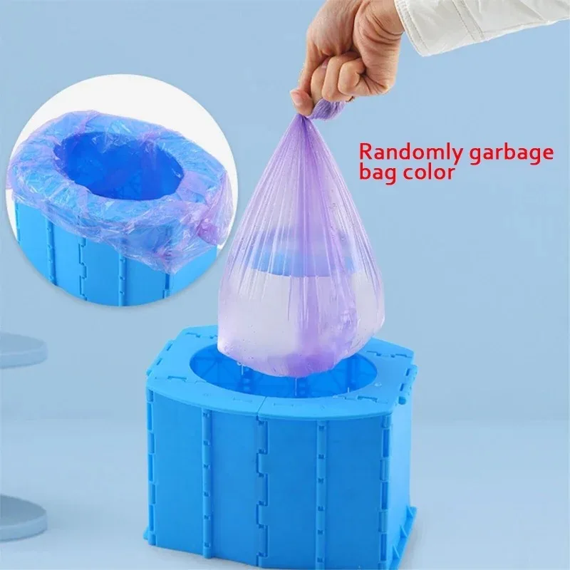 New Outdoor Portable Folding Toilet Kids Boy Girl Baby Camping Travel Emergency Toilet Vehicle Urinal with 10 Garbage Bag