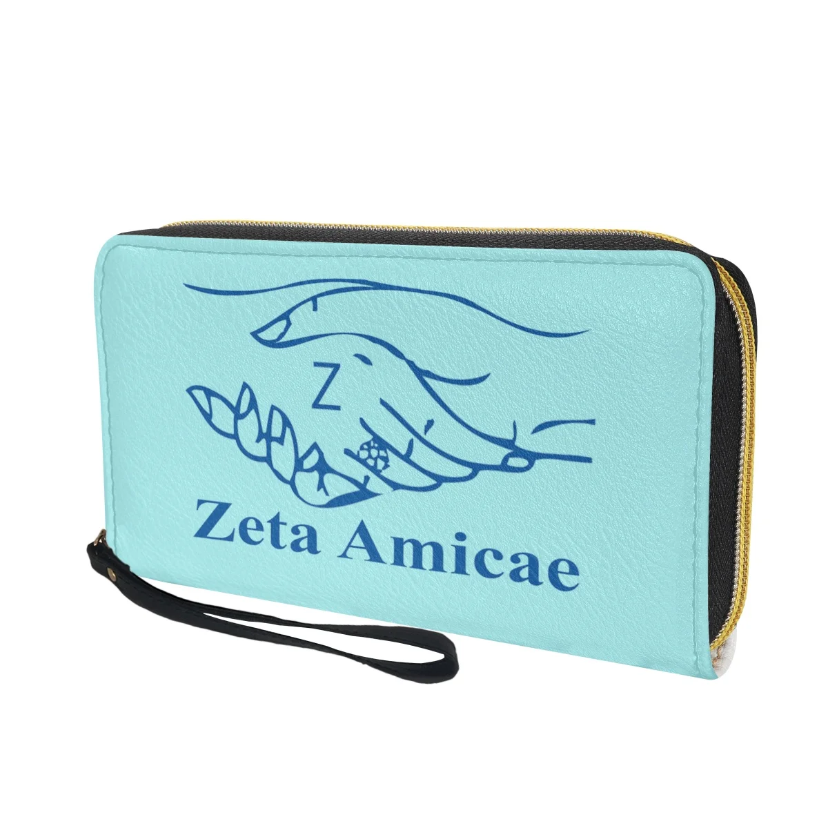 Friends of Zeta Sorority Gifts Vintage PU Leather Long Zipper Coin Purse Zeta Amicae Printed Girls Mini Card Holder Bags 2023