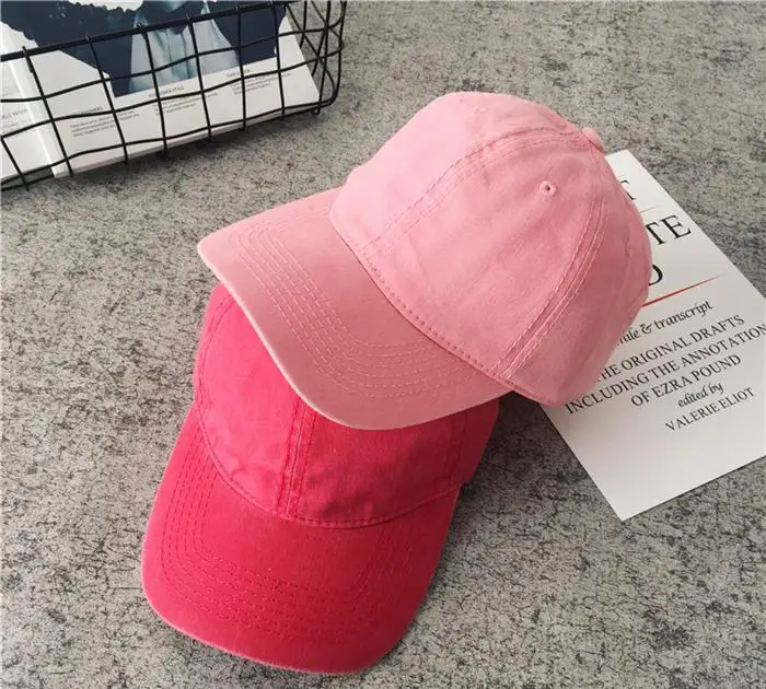 Frauen Männer Baumwolle Solide Baseball Kappe Mode Snapback Hut Weibliche Outdoor Einfache Gewaschen Vintage Visier Beiläufige Kappe Hut Für Frauen Männer – Detail 11