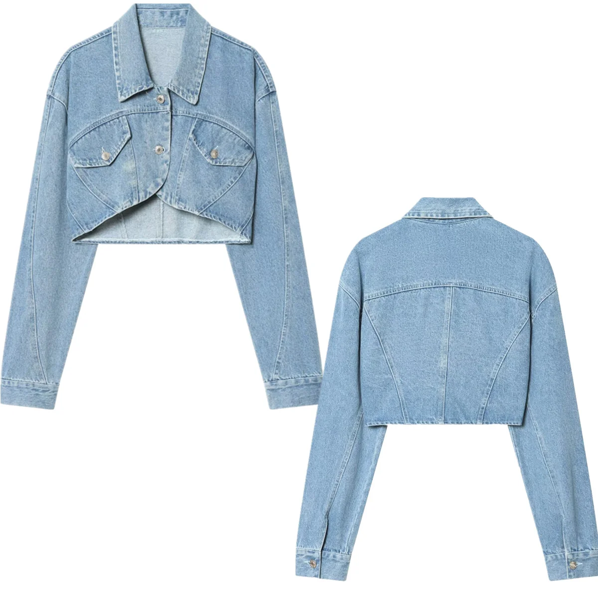 

Jenny&Dave 2026 Denim Jacket Women's Jacket Woman Clothes Tops Fashion Ladies Long Sleeve Cropped Coat
