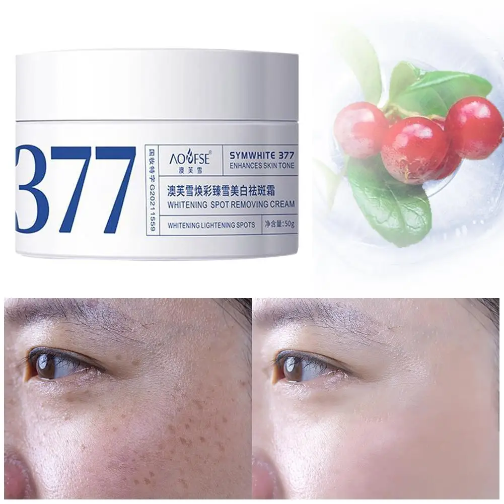 

New 377 Effective Whitening And Freckle Removing Cream Fades Facial Whitening Moisturizing Skin Cream Spots Skin Brightens 50g