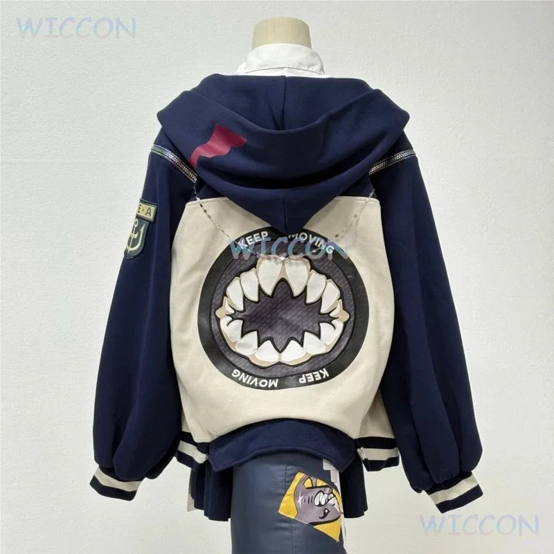 

CyGame Zenless Zone Zero Косплей ZZZ Ellen Joe Косплей Акула Пальто Толстовка Jk Платье Школьная форма Doujin Женщины Хэллоуин Ролевая игра