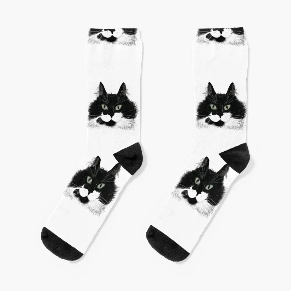 Tuxedo Cat - Full Face Socks Novelties Hiking boots Socks For Man Women's