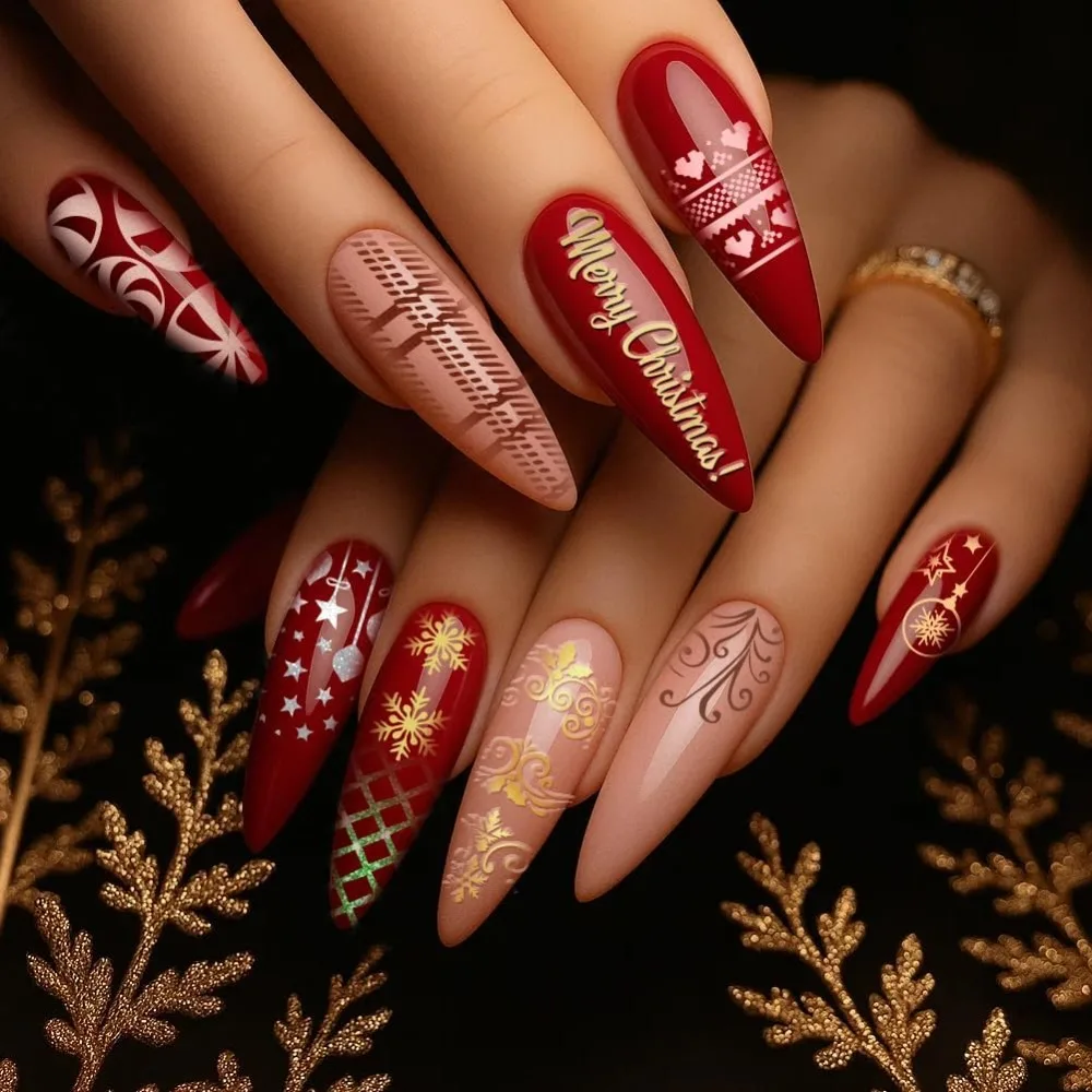 3Pcs Christmas Nail Stamp Plates Set Snowflakes Nail Stamping Plate Christmas Tree Santa Claus Nail Stencils Xmas Bell Nail