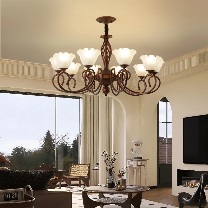 American Retro Style Living Room Main Light Creative Dining Room Bedroom Light Country French Vintage Style Grand  Chandelier