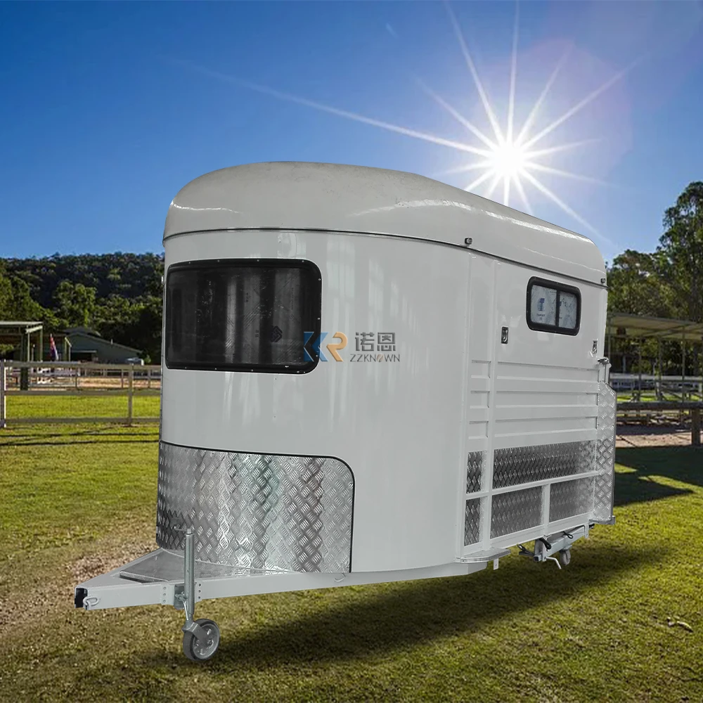 Europe Horse Float Trailer Australian Standard Floats Standards With Living 2 Horses Angle loading Trailer