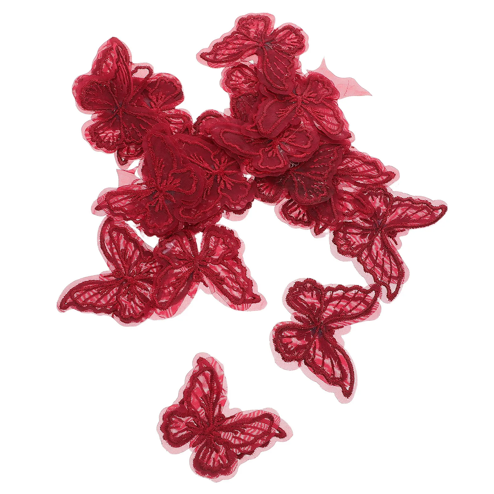 

20 Pcs Embroidery Lace Butterfly Appliques Ornament Butterflies for Crafts Sewing on Patches