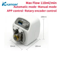 Bomba Peristáltica Kamoer KXP100 de 0.1~110 ml/min, 24V, Bomba Dosificadora Ajustable de Alta Precisión con Memoria de Apagado y Control WiFi para Laboratorio