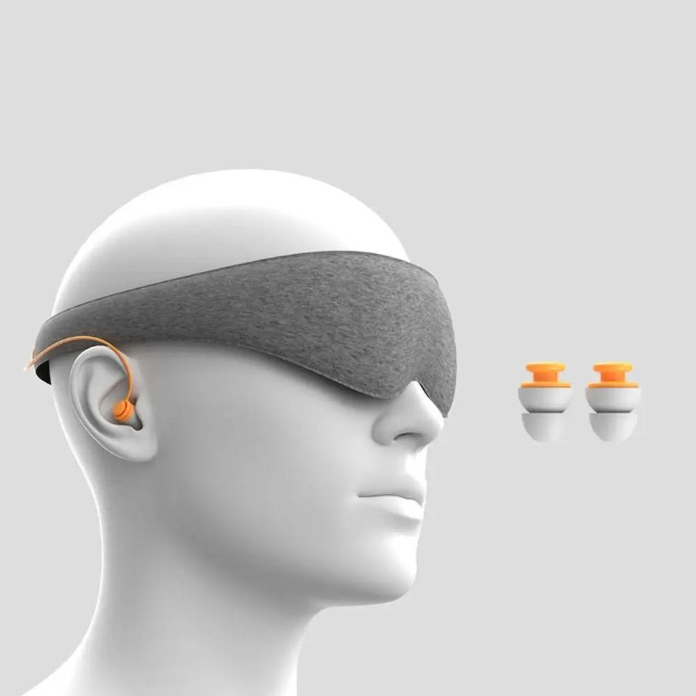 Soft Sleep Eyemask with Earplugs Sleep Tool Noise Reduction 3D Eye Covers Blindfold Adjustable Light Blocking Sleeping Masks