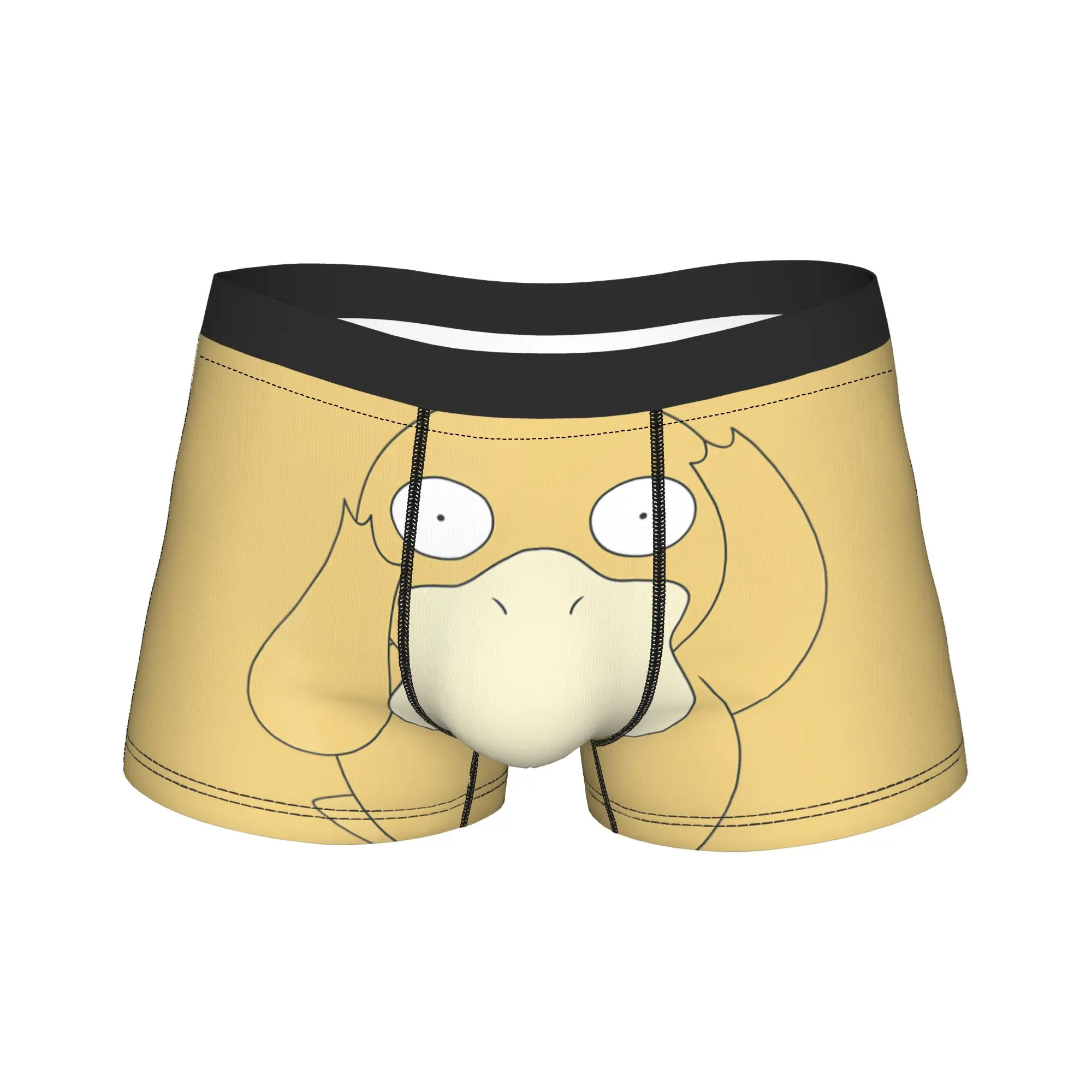 

Men's Confused Psyduck P-Pokemon Long Underwear Humor Boxer Briefs Shorts Panties Male Breathable Underpants M-XXL