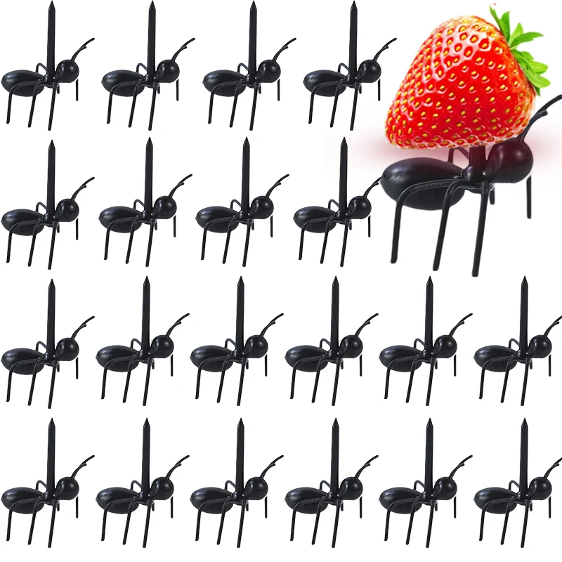 

12pcs Ants Food Fruit Picks Ant Shape Fork Snack Cake Dessert Tableware For Home Kitchen Party Cocktail Pick Toothpick accessory