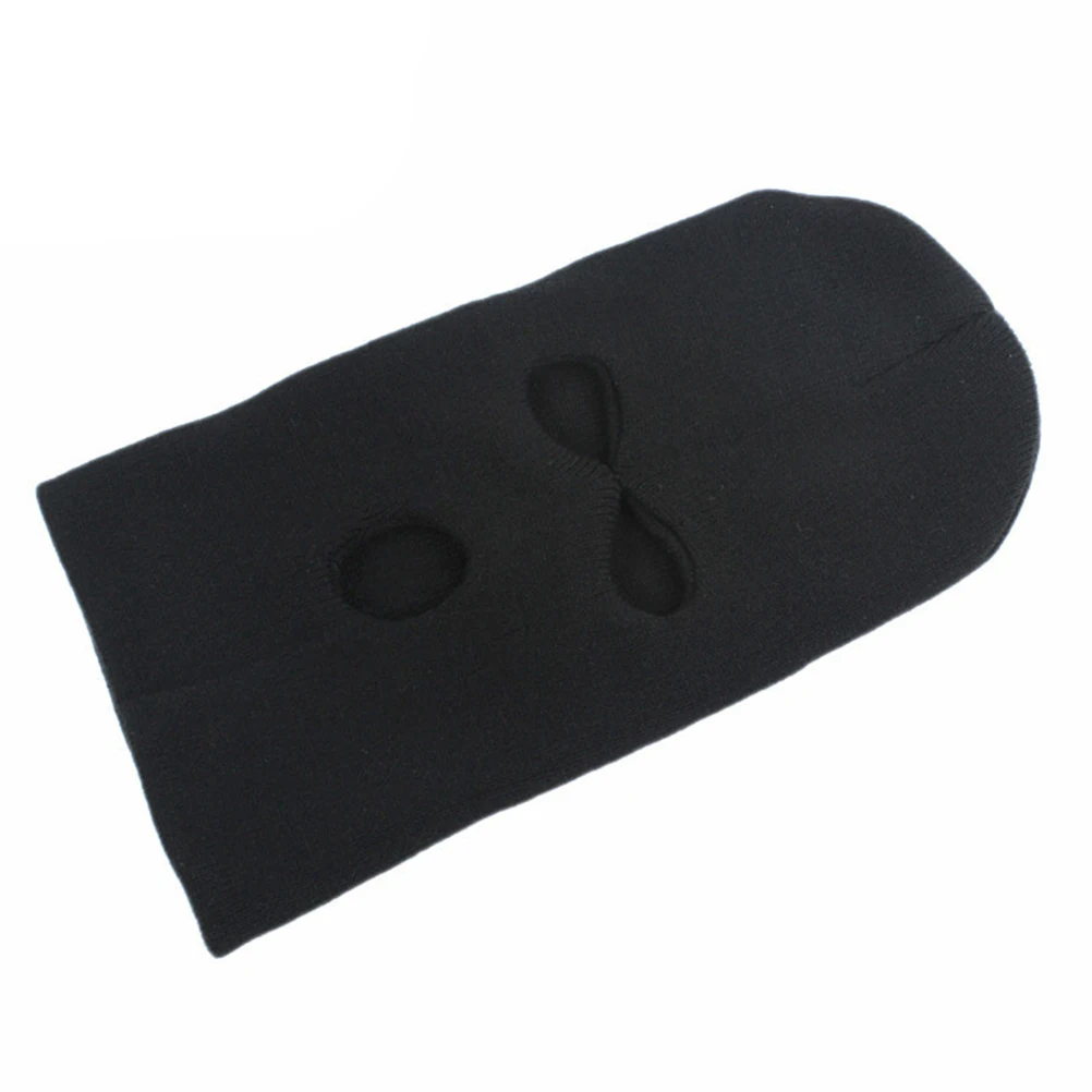 2Pcs Universal Winter Knitted Face Mask Windproof Cover Warm Headgear for Skiing Riding Outdoor Sports Black Knitted Face Mask