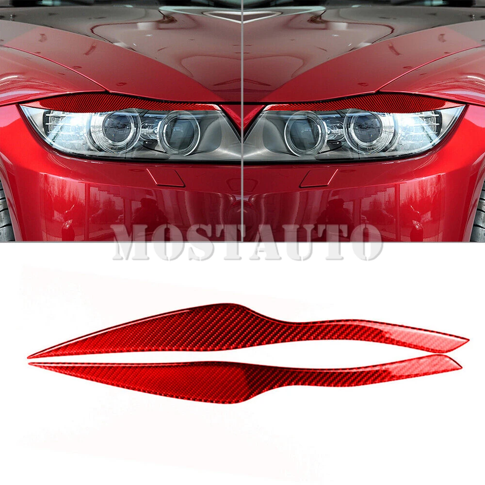 Soft Carbon Fiber Headlight Eye Lid Eyebrow Trim Cover  For BMW 3 Series E90 E91 2005-2012 2pcs （2 Color）