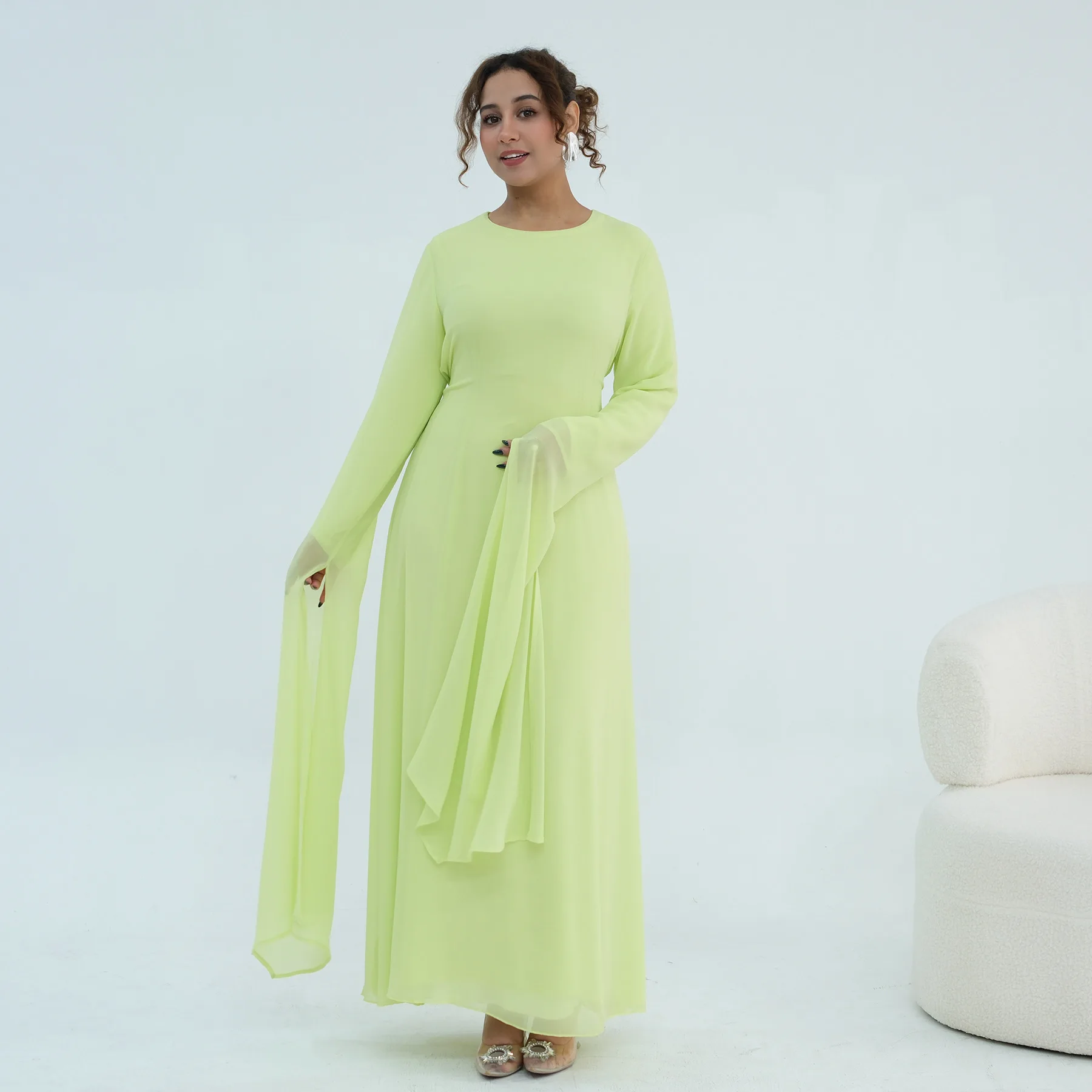 Muslim Women Modest Maxi Dress Dubai Plain Abaya Islamic Party Elegant Holiday Dresses Turkey Kaftan Robe Evening Arabic Gown