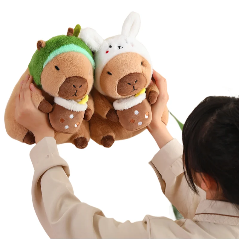 

New Interesting Creative Capybara Transform Into Bread Animal Series Soft Plush Toys Smoothing Dolls Girls Kids Birthday Present