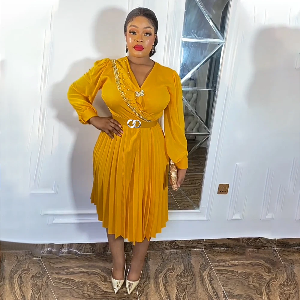 

Elegant African Dresses for Women Dashiki Ankara Office Lady Outfits Robe Plus Size Turkey Wedding Party Long Dress 2025