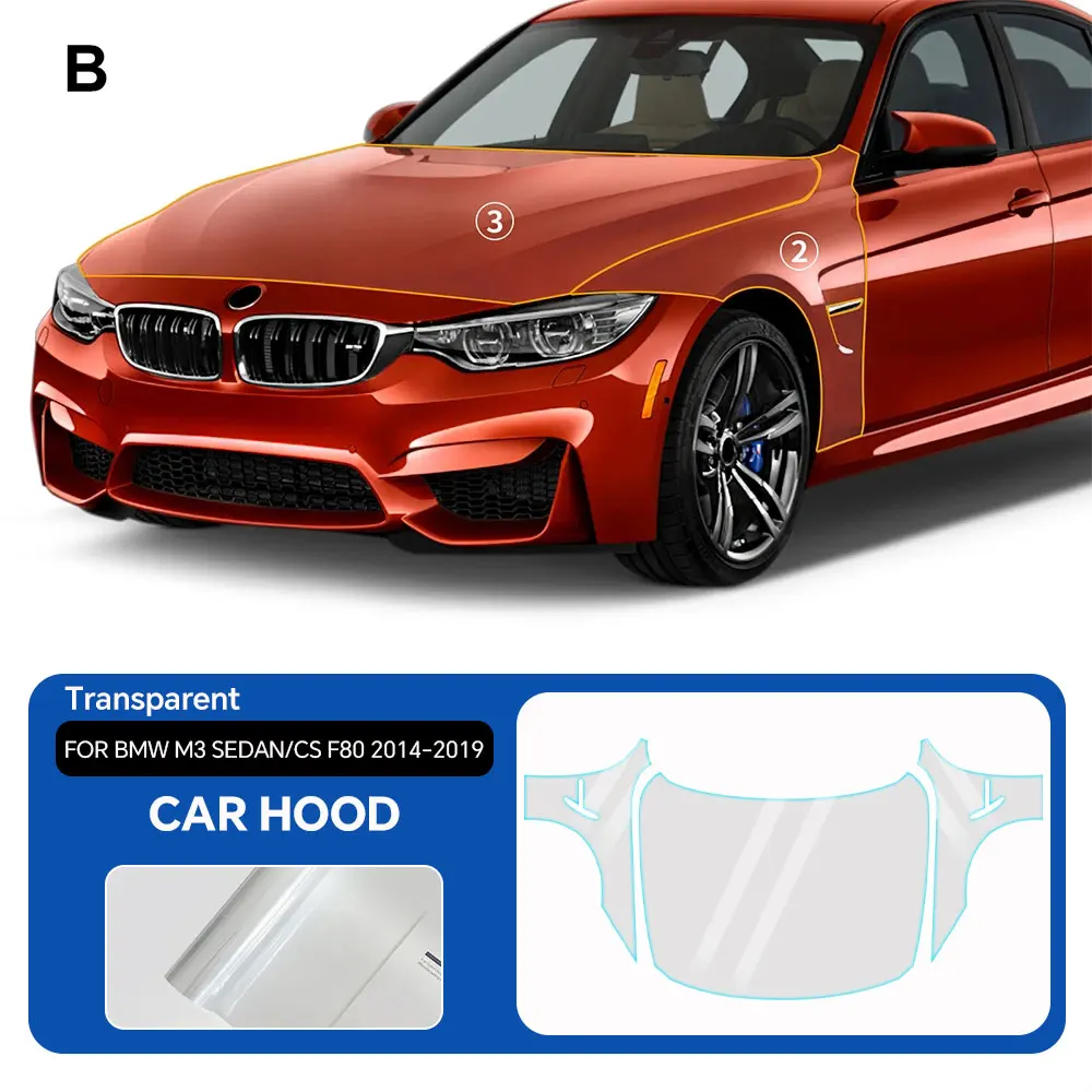 

8.5Mil Pre-cut PPF For BMW M3 Sedan CS F80 2014-19 TPU Matte Clear Paint Protection Film Scratch-Resistant Exterior Accessories