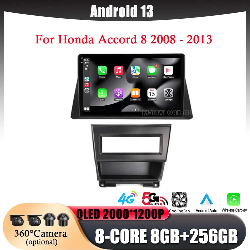 

For Honda Accord 8 2008 - 2013 Android 13 Car Auto Radio Video Stereo GPS Navigation Multimedia Player 10.1"Screen WIFI NO 2DIN