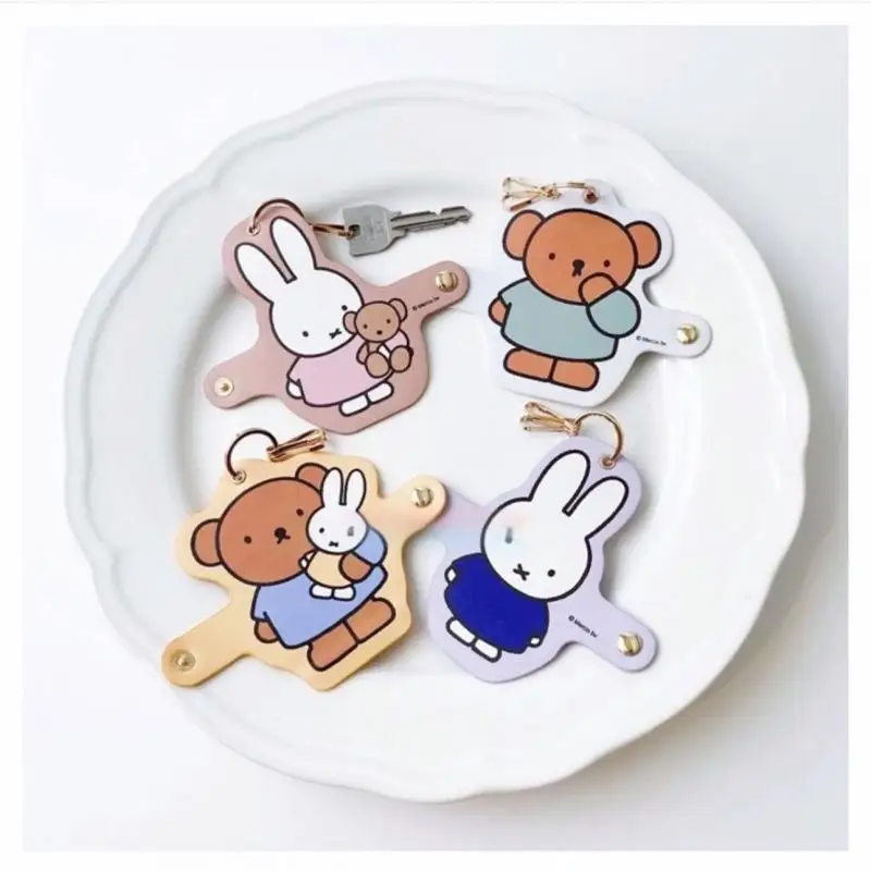 Anime Kawaii Miffys Key Chain Pendant Key Case Car Key Protection Cover Cartoon Kids Toys Friend Gift Birthday Gift for Girls