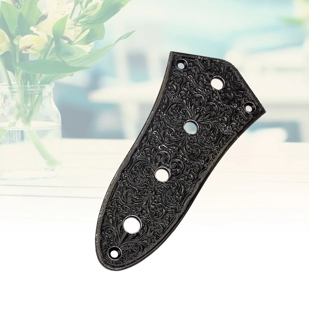 

Zinc Alloy Control Plate For Electric Bass Guitar Chrome 4 Hole Plate Fits Vintage Steel Replacement Black