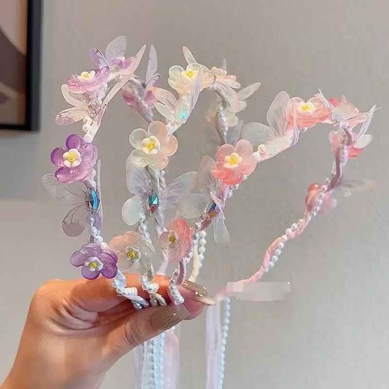 

1pc Artificial Flower Crown Headband for Girls Sweet Floral Hair Hoop Party Headwear Wedding Hairband Children Hair Accessories