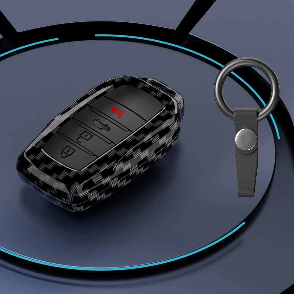 

ABS Carbon Fiber Car Key Case Cover For Toyota CHR Hilux Fortuner Land Cruiser 200 Camry Corolla Crown RAV4 Highland