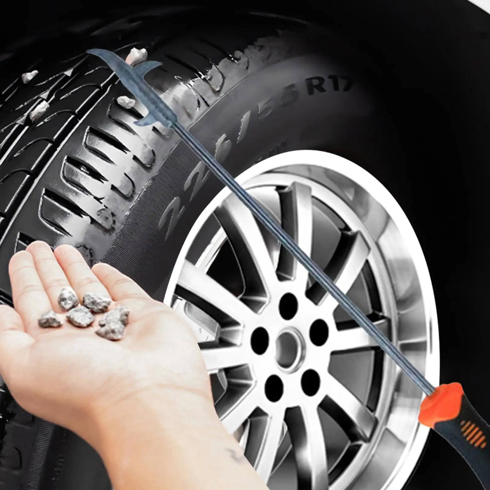 Multipurpose Car Tire Stone Remover Tool Portable Tire Cleaning Hook Effortlessly Removes Small Stones Enhances Driving Safety