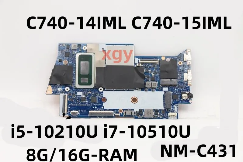 FYG41 NM-C431 For Lenovo Yoga C740-14IML C740-15IML Laptop Motherboard With Core i5-10210U i7-10510U CPU 8G/16G-RAM 100% Test OK