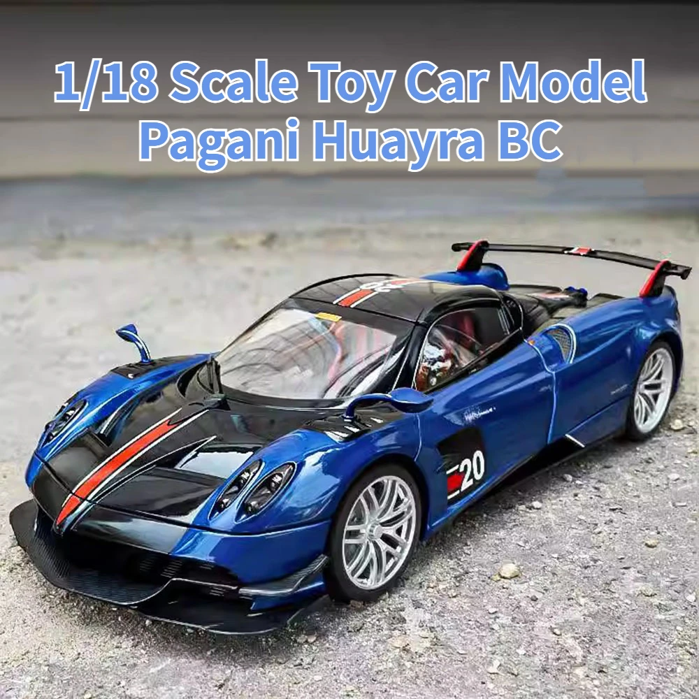 1/18 Scale Toy Car Model Pagani Huayra BC Alloy Diecast Sports Car with Sound Light Front Wheel Steering Toy Collection Boy Gift