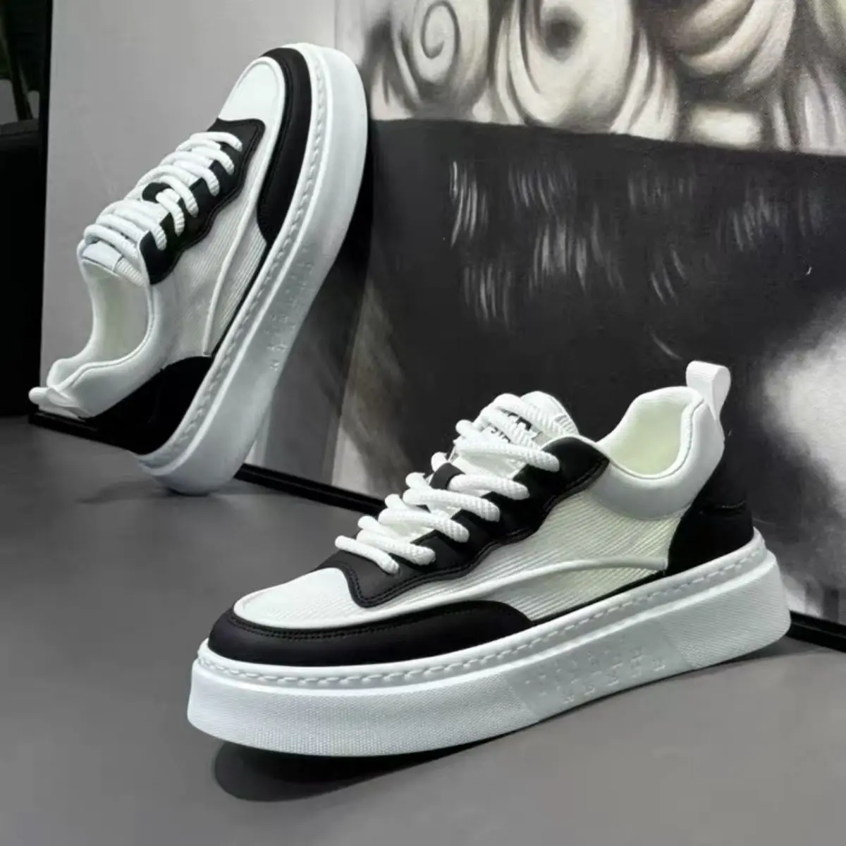 

Мужские модные кроссовки на платформе, повседневные классические прогулочные теннисные туфли, удобная низкая обувь на шнуровке