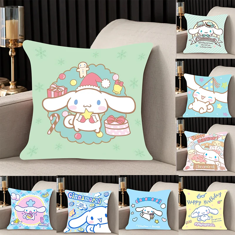 

Pillow Cover Cinnamoroll room bedroomo office coffee shop car Dakimakura Throw Pillows iving room Pillowcase 40x40 Pillowcase