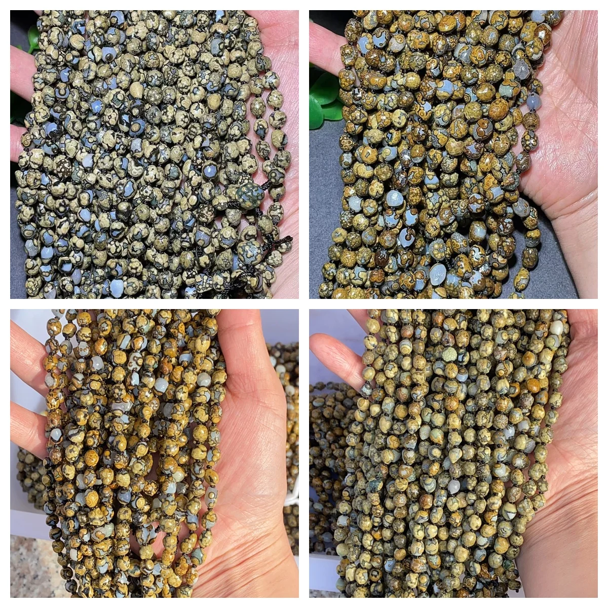10pcs/lot Strong Energy Gobi Agate Raw Stone Bead Necklace and Bracelet Dual-Use 108 Buddha Beads Mala Wholesale