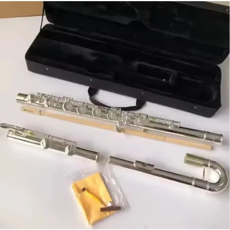 C‑Key Open Hole Bass Flute Silver‑Plated Woodwind Musical Instrument