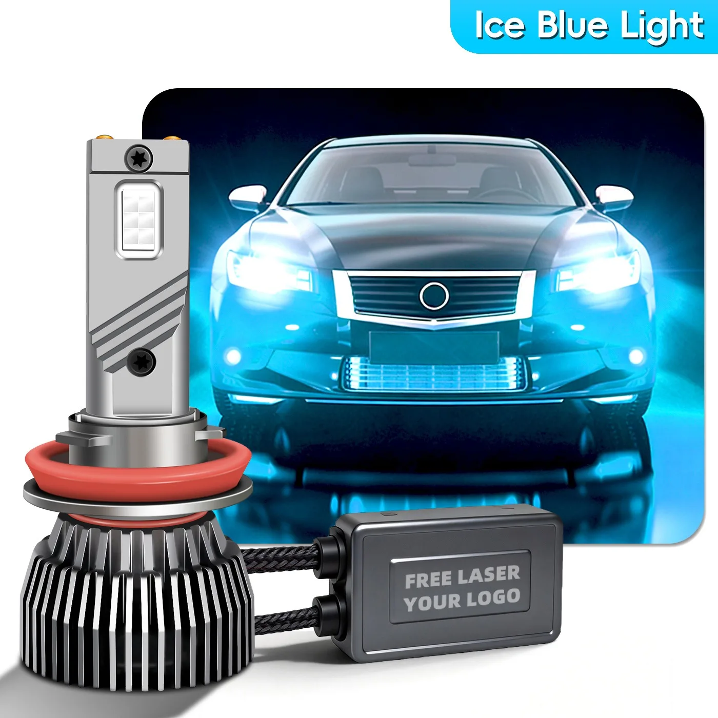 

8000K Ice Blue 65W 12V Auto LED Headlight Bulb Fog Lamp H1 H3 H7 H8 H9 H11 9005 9006 9012 HB3 HB4