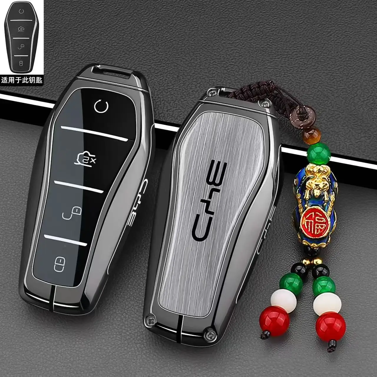 Schlüsselanhänger aus Zinklegierung und TPU für BYD Song Plus Atto 3 Han EV Tang DM Qin Seal Dolphin Yuan, Schlüsseltasche, Zubehör – Detail 7