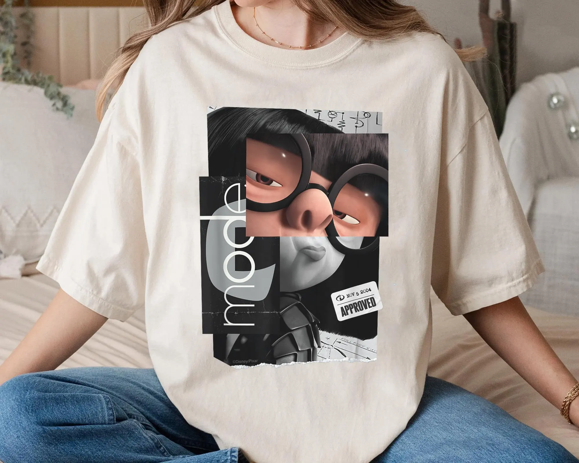 Camisa con cuello cómodo con logotipo de moda Edna Mode, camiseta "Incredible", viaje familiar a Disneyland, Walt Disney World