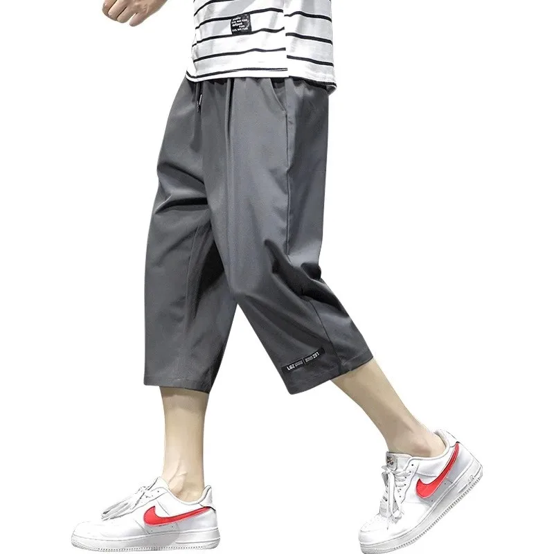 

Ice Silk Seven-Quarter orts Men's Summer Thin Loose Casual Straight Leg Sports Qui Dry Trendy Brand 7-Length Pants