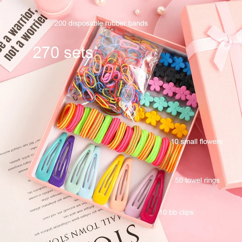 Kids Hair Clips Children Hair Accessories Set Floral Colorful Elastic Girls Hair Bands Baby Girl Barrettes Kid Hairpins Gift Set