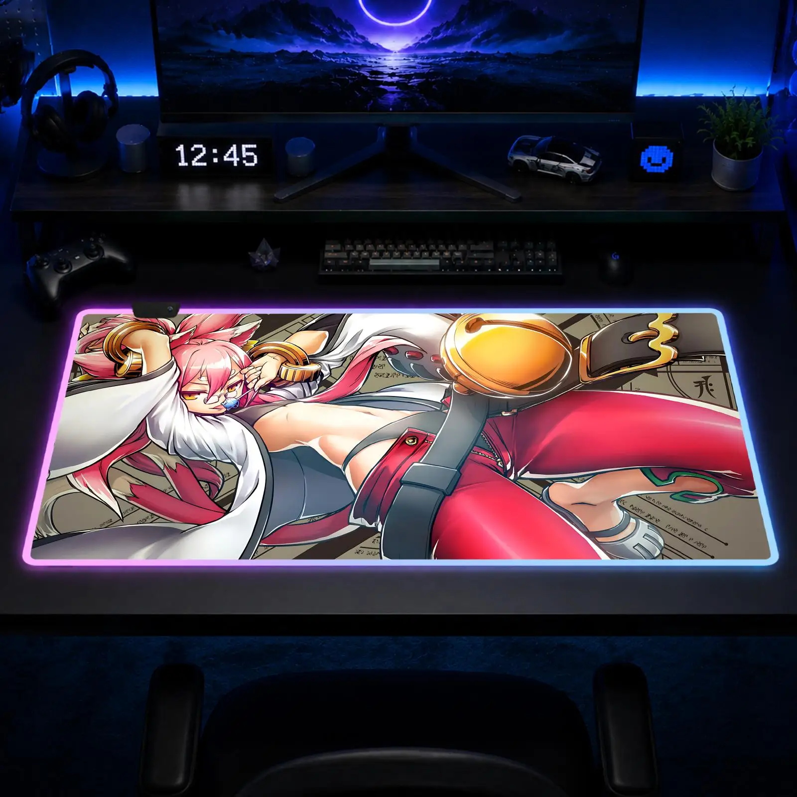 

Blazblue Mouse Pad Gaming Anime Mouse Pad XXL RGB Desk Mats LED Table Pads Backlit Rubber Desktop