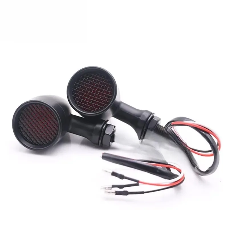 

Popu For 2PCS Mini Motorcycle Turn Signal Bullet Flashing Light 12v Harley BMW Kawasaki Universal Moto Evening Safety