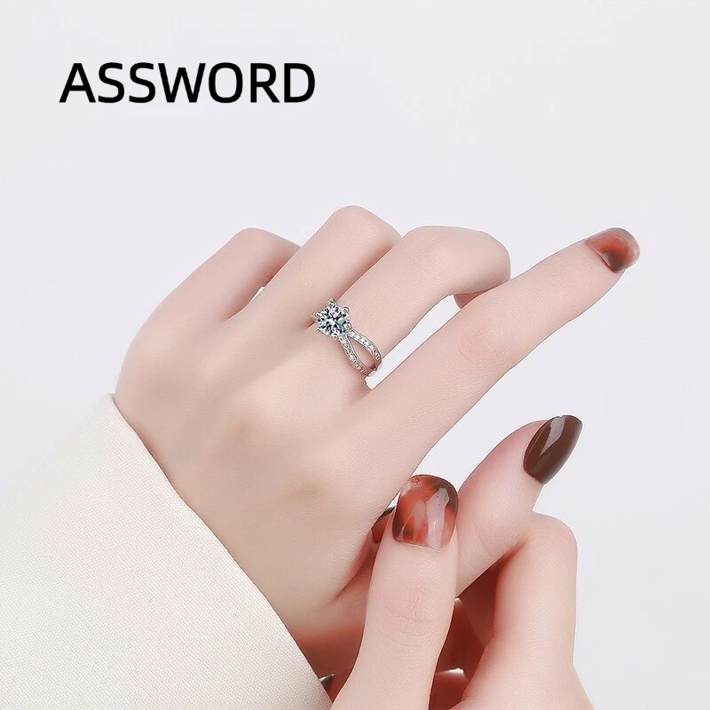 Women's 925 Sterling Silver CZ Zircon Engagement Ring