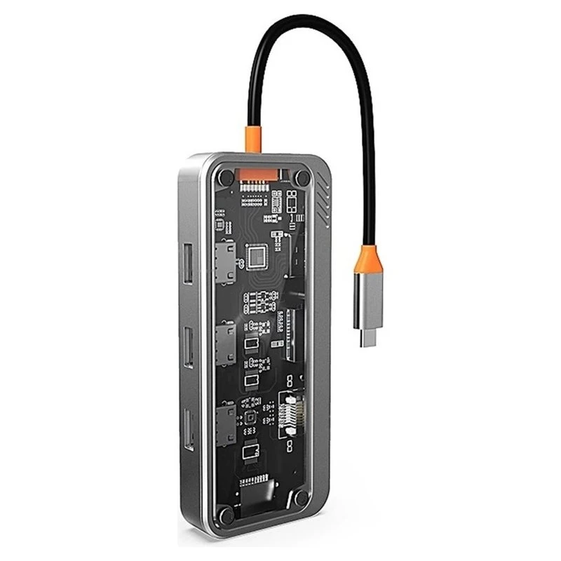 Eco-Friendly-USB C Hub 10 In 1 Docking Station Type-C To PD Support -Compatible USB3.0X3 For SD TF Ethernet RJ45 1000M VGA