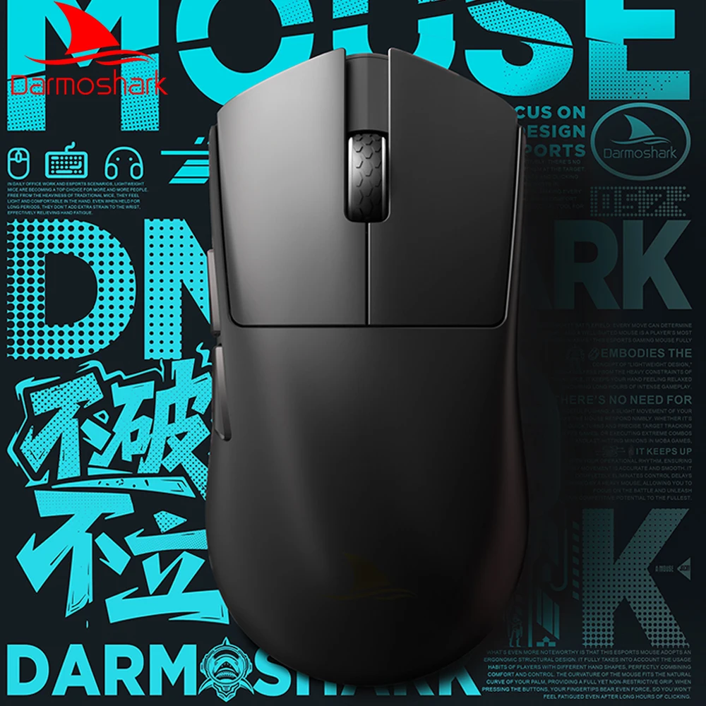 Darmoshark Official M9 Gaming Mouse Wireless 8k 30KDPI PAW3950 Sensor  Big Hand Bluetooth Mouse Macro Lightweight 59g Mice