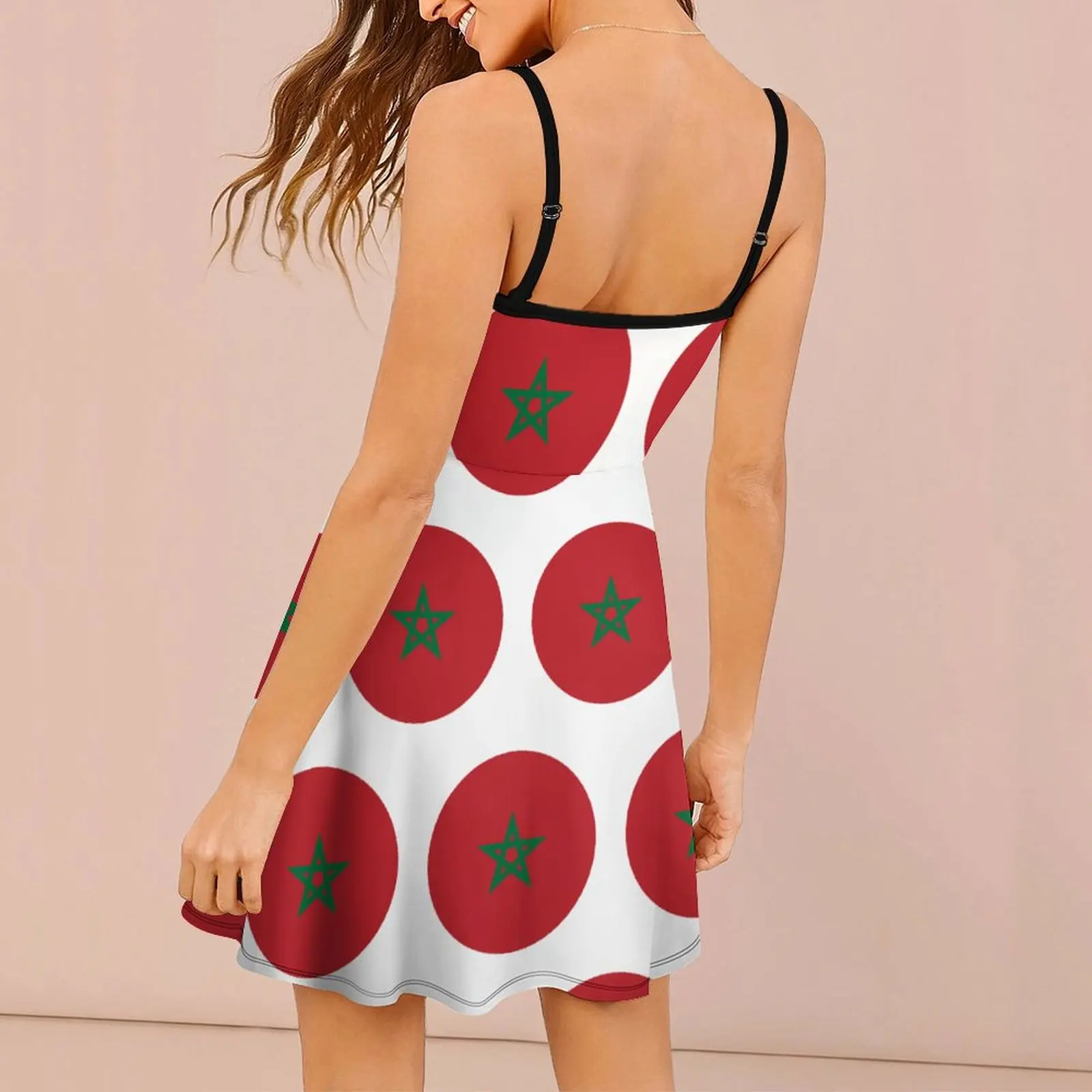 Sexy Morocco Flag Gifts Morocco Women's Sling Dress Funny Geek  Vacations Woman's Clothing Suspender Dress Novelty