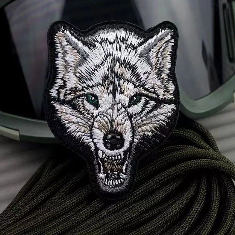 Tactical Bear Wolf tiger ricamo Cloth Hook Loop Patch zaino Tactical Morale Badge Applique per giacca Jeans bag Hat