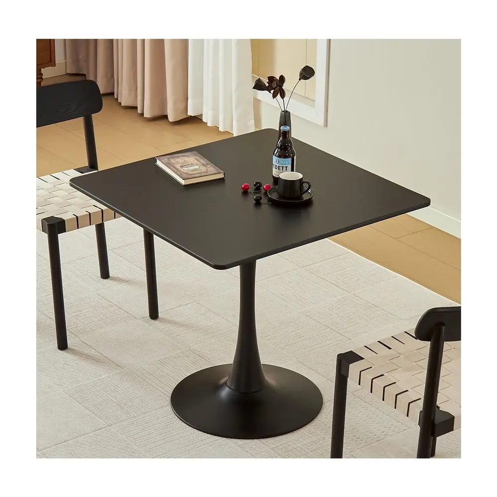 

Dining Table, 31.5 Tulip Table with Thickened Tabletop amp Metal Pedestal, Mid Century Modern Bistro Table for Kitchen, Small P