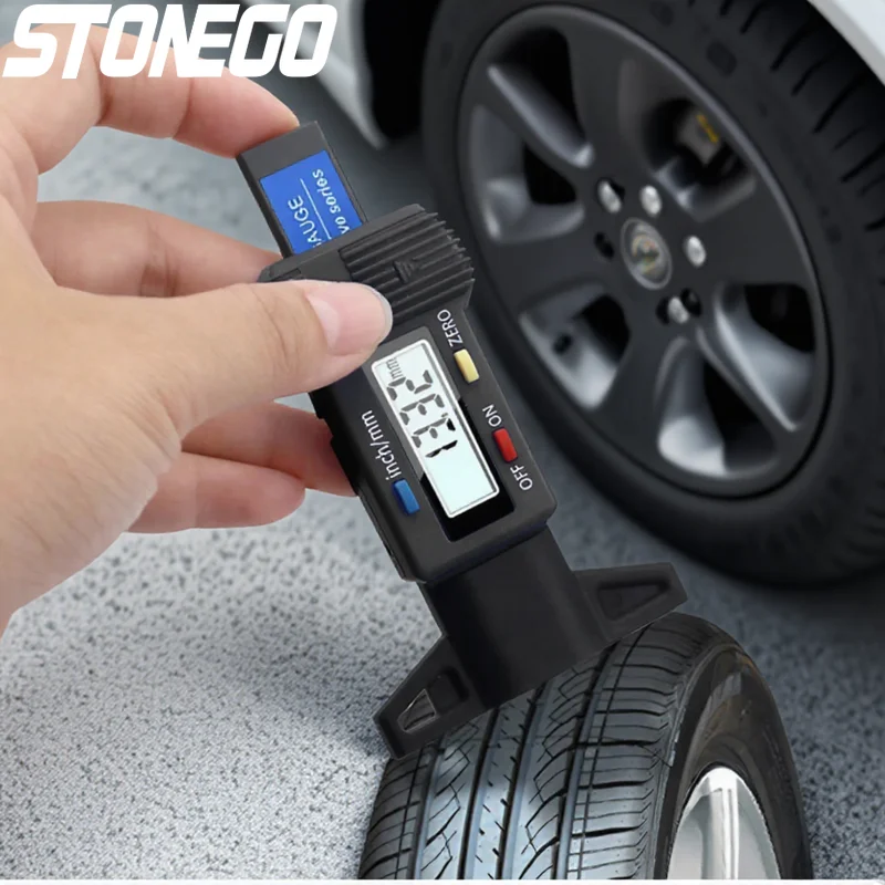 

Цифровой измеритель глубины протектора шин, большой ЖК-дисплей, нулевая настройка, мм-дюймовый инструмент для обнаружения износа, инструмент для ремонта автомобиля