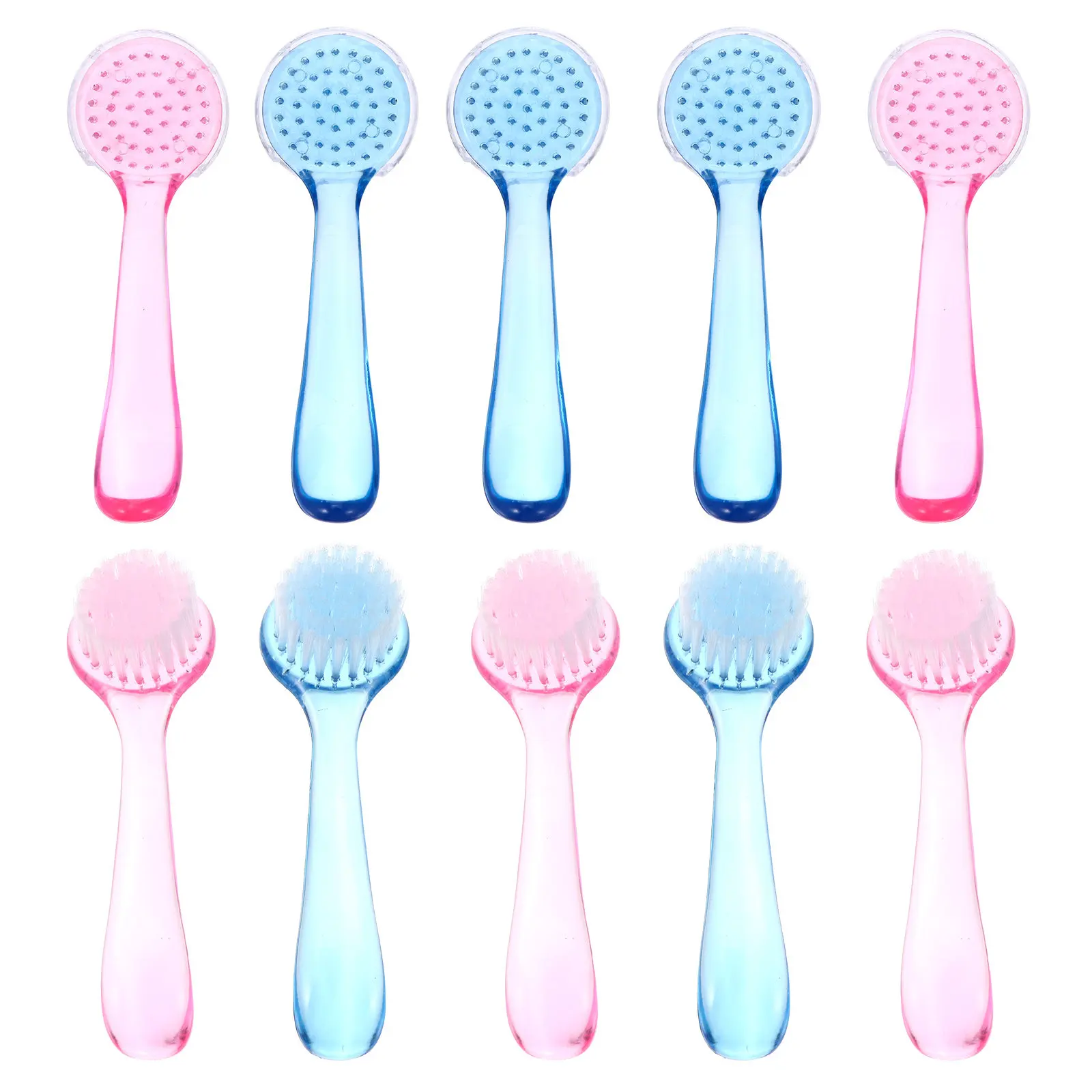 

10Pcs Handle Grip Nail Cleaning Brush Premium Plastic Flexible Bristles Not Too Hard Soft Manicure Pedicure Scrub Brush