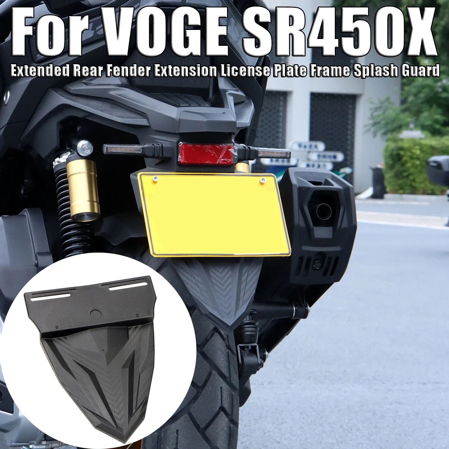 For VOGE SR450X SR 450X SR450 X Modification Extended Rear Fender Extension License Plate Frame Splash Guard Accessories