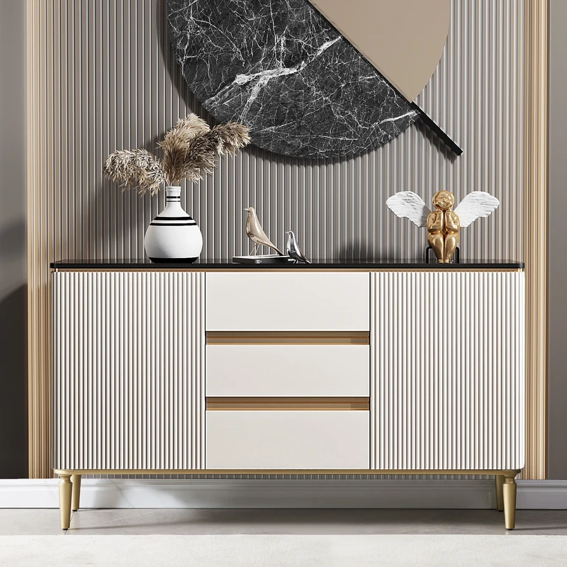 

Solid Wood Marble Sideboard Showcases Storage Locker Living Room Entrance Cabinet Makeup Vanity Armario Cozinha Furniture AA